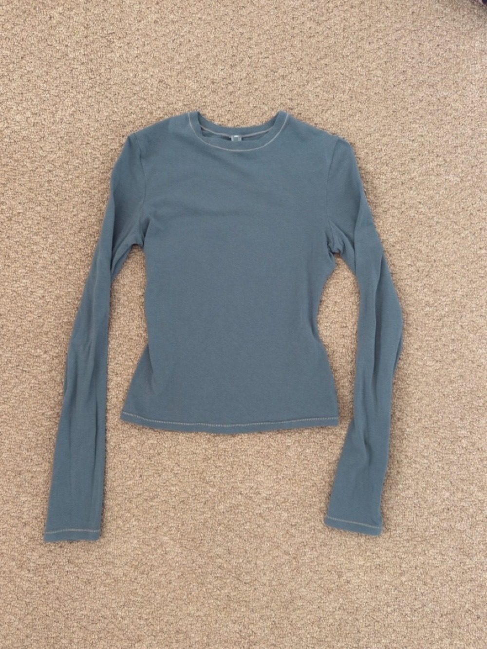 SKIMS Cotton Jersey Long Sleeve T-Shirt - Kyanite